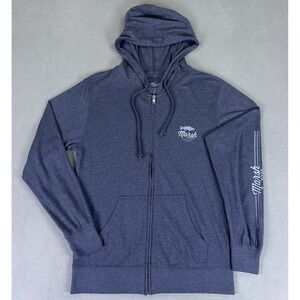 Marsh Wear Hoodie Jacket Small Navy Blue Jersey Cotton Coastal Prep Nautical